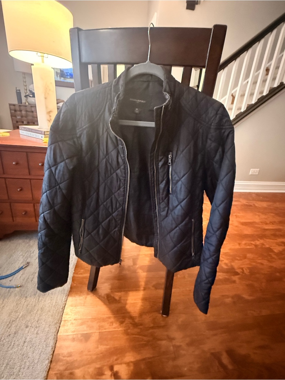 Banana Republic Quilted Bomber Jacket - Black